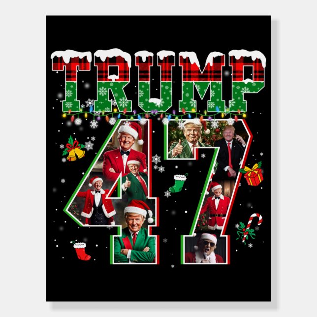 Donald Trump 47th President 2024 Christmas Santa Foam Board (Front)