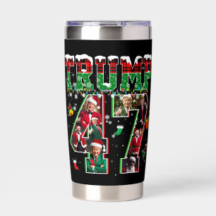 Donald Trump 47th President 2024 Christmas Santa Insulated Tumbler