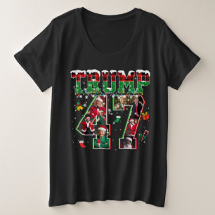 Donald Trump 47th President 2024 Christmas Santa Plus Size T-Shirt