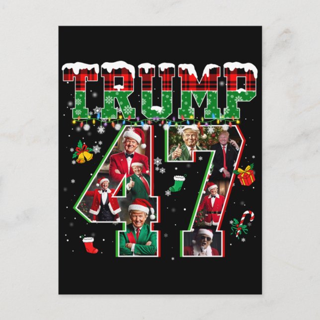 Donald Trump 47th President 2024 Christmas Santa Postcard (Front)