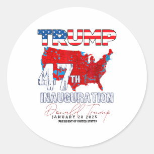 Donald Trump 47th President 2025 Inauguration Usa Classic Round Sticker