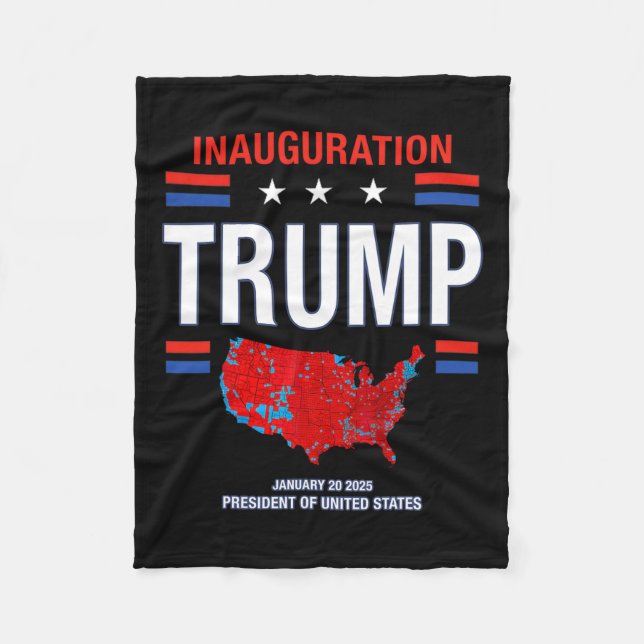 Donald Trump 47th President 2025 Inauguration Usa  Fleece Blanket (Front)