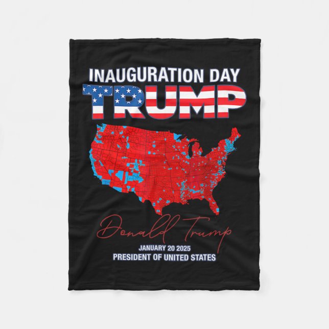 Donald Trump 47th President 2025 Inauguration Usa  Fleece Blanket (Front)