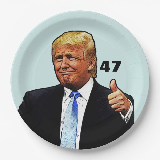 DONALD TRUMP 47TH PRESIDENT PAPER PLATES (Front)