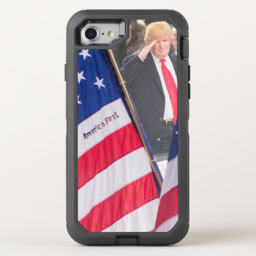 Donald Trump America First American Flag Patriotic OtterBox Defender iPhone SE87 Case