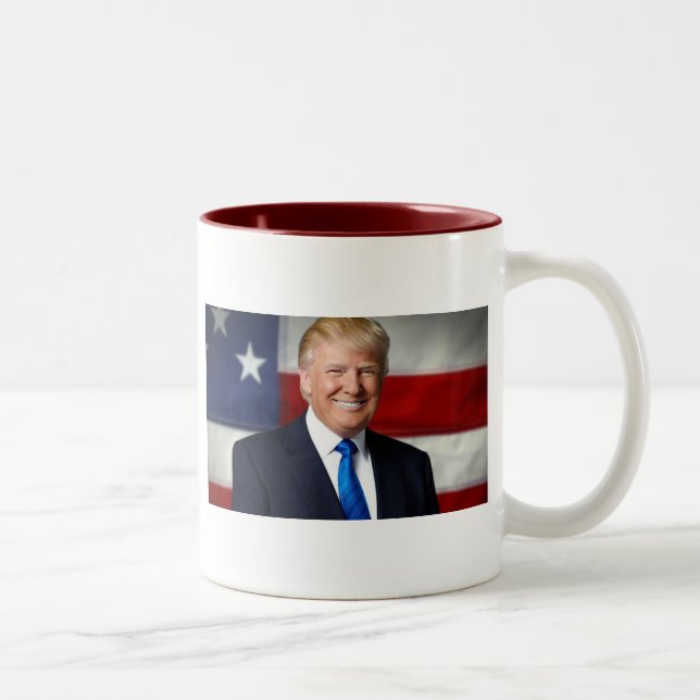 Donald Trump American Flag  - 11oz Two-Tone Coffee Mug (Right)