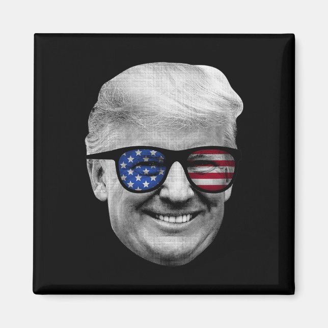 Donald Trump American Flag 4th Of July  Magnet (Front)