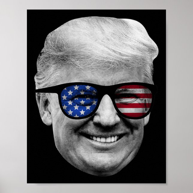 Donald Trump American Flag 4th Of July  Poster (Front)