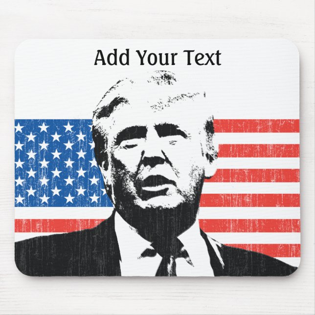 Donald Trump American Flag addText Mouse Pad (Front)