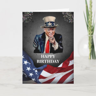 DONALD TRUMP AMERICAN FLAG BIRTHDAY CARD