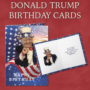 DONALD TRUMP AMERICAN FLAG  BIRTHDAY CARD
