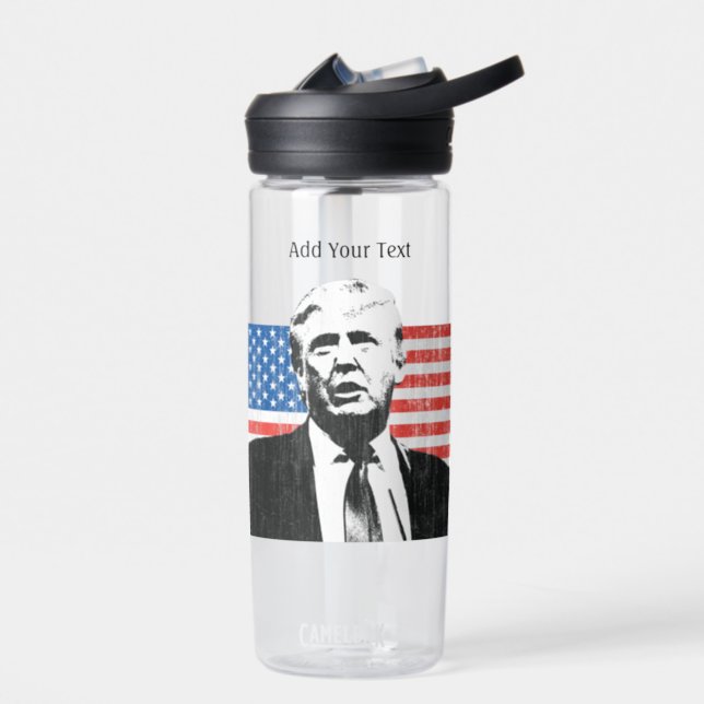 Donald Trump American Flag Custom Text CamelBak Water Bottle (Left)