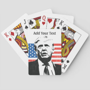 Donald Trump American Flag Custom Text Poker Cards