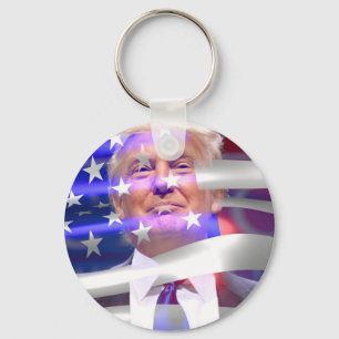 donald trump american flag keychain
