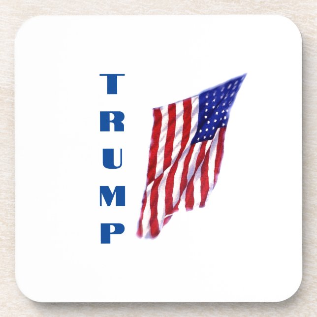 Donald Trump American Flag Pop Art  Beverage Coaster (Front)