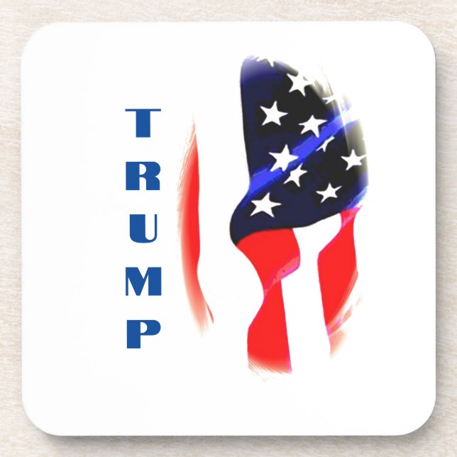 Donald Trump American Flag Pop Art  Beverage Coaster (Front)