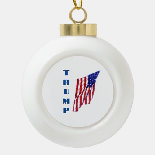 Donald Trump American Flag Pop Art  Ceramic Ball Christmas Ornament