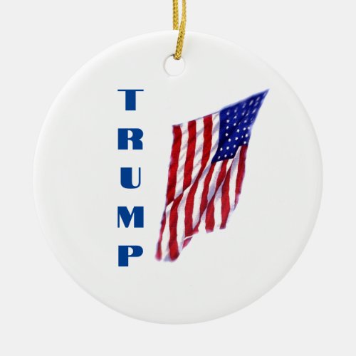 Donald Trump American Flag Pop Art  Ceramic Ornament