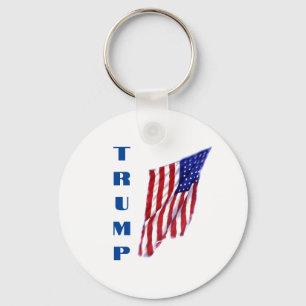 Donald Trump American Flag Pop Art Keychain