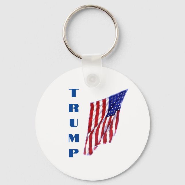 Donald Trump American Flag Pop Art  Keychain (Front)