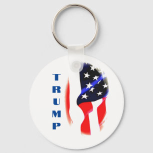 Donald Trump American Flag Pop Art Keychain