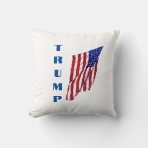 Donald Trump American Flag Pop Art Throw Pillow
