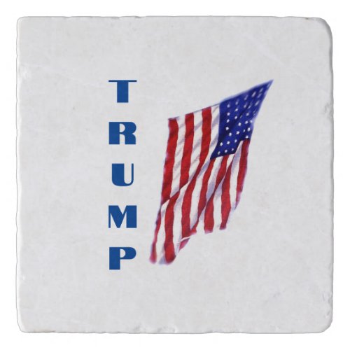 Donald Trump American Flag Pop Art  Trivet