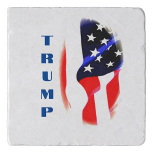 Donald Trump American Flag Pop Art  Trivet