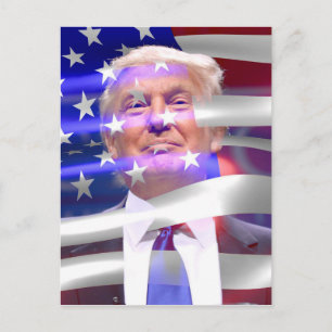 donald trump american flag postcard