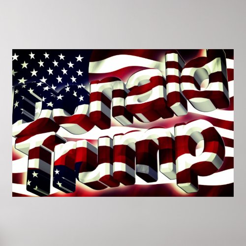 Donald Trump American Flag Poster