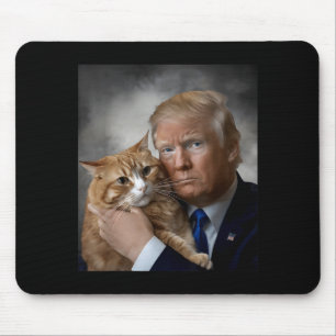 Donald Trump And Cat Funny Trump And Cat, Litical Mouse Pad