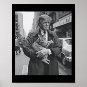Donald Trump And Cat In Nyc Poster