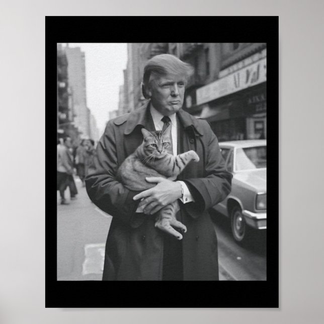Donald Trump And Cat In Nyc  Poster (Front)