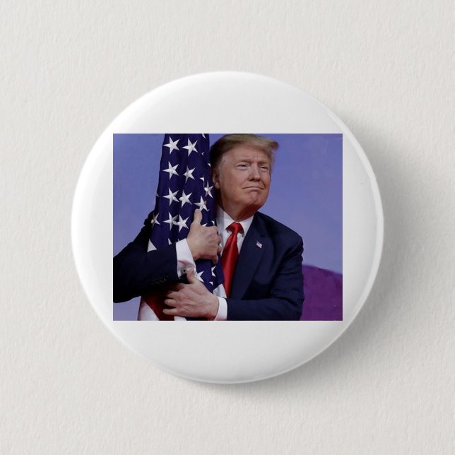 Donald Trump and the US Flag Button (Front)