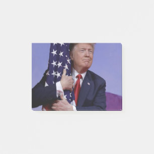 Donald Trump and the US Flag Post-it Notes