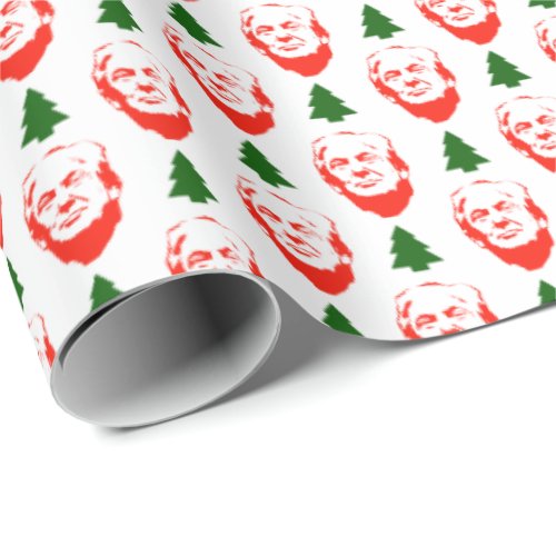 Donald Trump and Trees Christmas Pattern Wrapping Paper