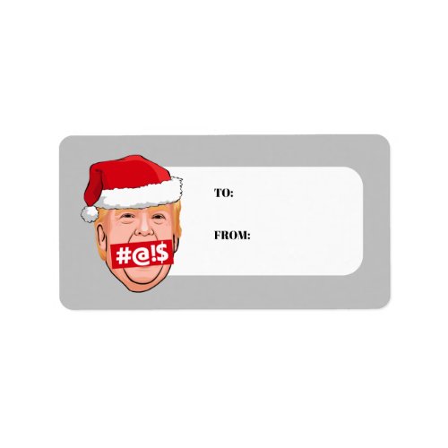 DONALD TRUMP Angry Christmas Label