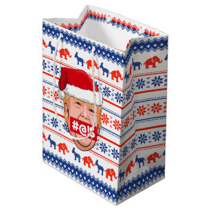 Trump, the worst Christmas gift ever! Medium Gift Bag, Zazzle