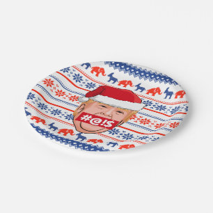 DONALD TRUMP Angry Christmas Paper Plates