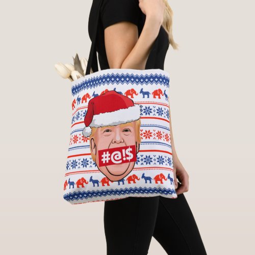 DONALD TRUMP Angry Christmas Tote Bag