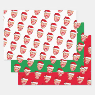 DONALD TRUMP Angry Christmas Wrapping Paper Sheets