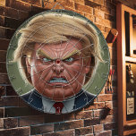 Donald Trump Angry Face  Dart Board<br><div class="desc">Picture of Donald Trump Dart Board. A dartboard featuring an angry caricature of a political figure. The target is in the center of the face, aiming for the nose. A round dartboard featuring a caricature of Donald Trump. The target is centered on his face, with the bullseye directly over his...</div>