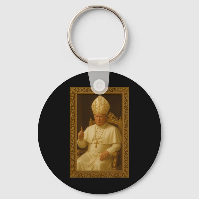 Donald Trump As Pope Vatican Meme  Keychain (Front)