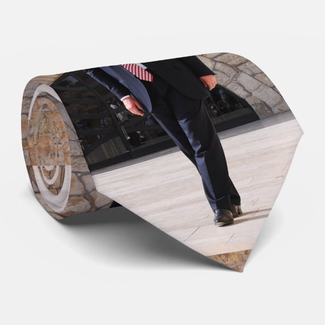 Donald Trump At Western Wall In Israel Neck Tie (Rolled)