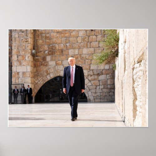 Donald Trump At Western Wall In Israel Poster