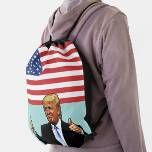 DONALD TRUMP BACKPACK DRAWSTRING BAG