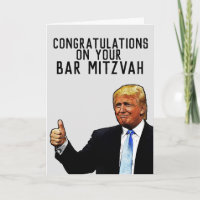 DONALD TRUMP BAR MITZVAH CARD