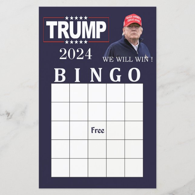 Donald Trump bingo card (Front)