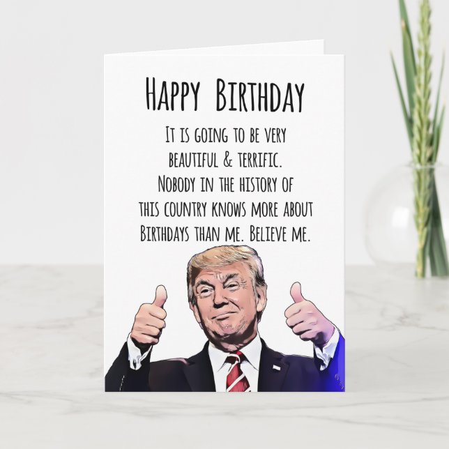 Donald Trump Birthday Card – Funny Political Humor (Front)