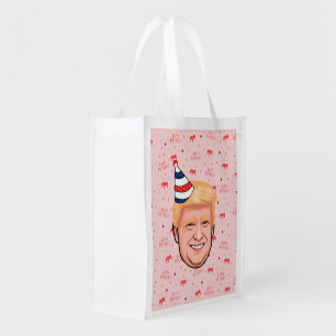 DONALD TRUMP BIRTHDAY GROCERY BAG